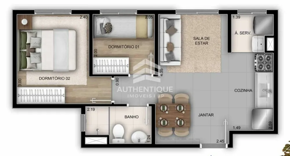 Apartamento, 2 quartos, 47 m² - Foto 16