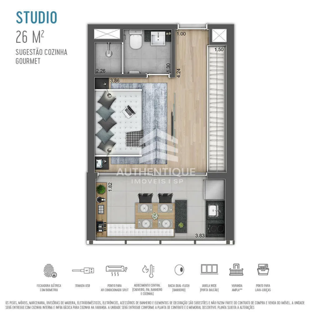 Apartamento, 1 quarto, 26 m² - Foto 9
