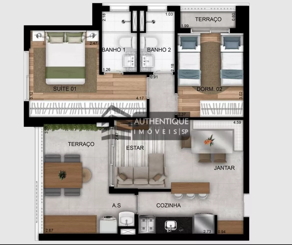 Apartamento à venda com 2 quartos, 62m² - Foto 8