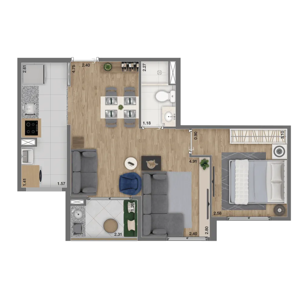 Apartamento, 3 quartos, 69 m² - Foto 11