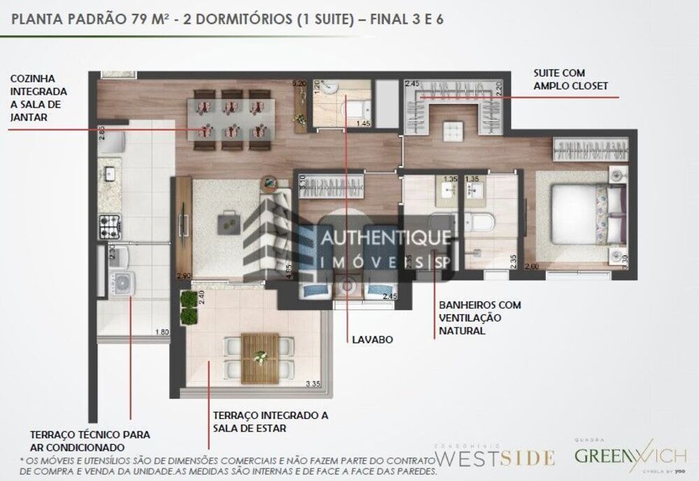 Apartamento, 2 quartos, 80 m² - Foto 2