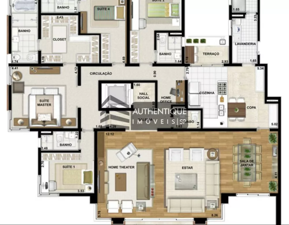 Apartamento, 4 quartos, 262 m² - Foto 1