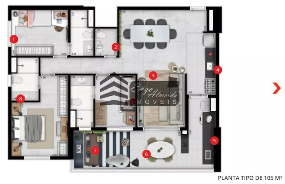 Apartamento, 3 quartos, 103 m² - Foto 2