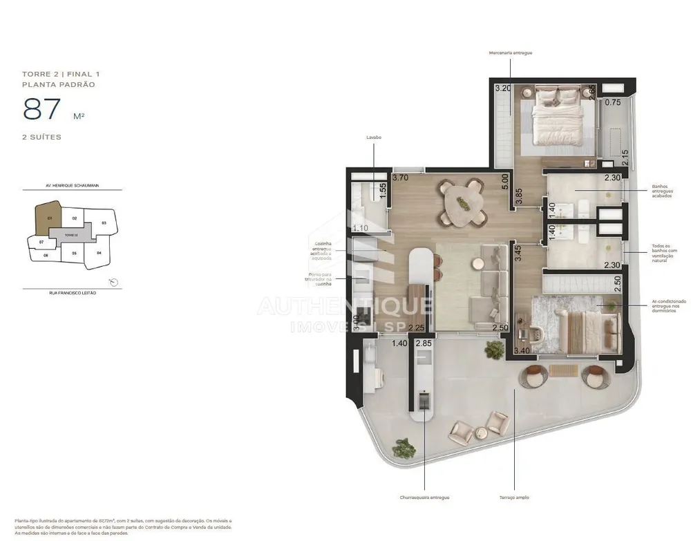 Apartamento, 1 quarto, 57 m² - Foto 2