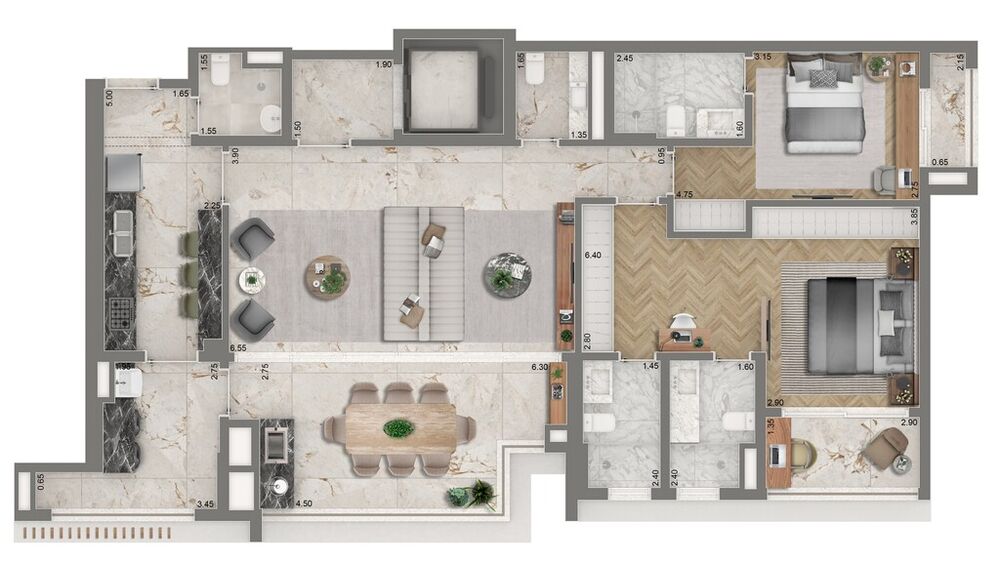 Apartamento, 2 quartos, 165 m² - Foto 2