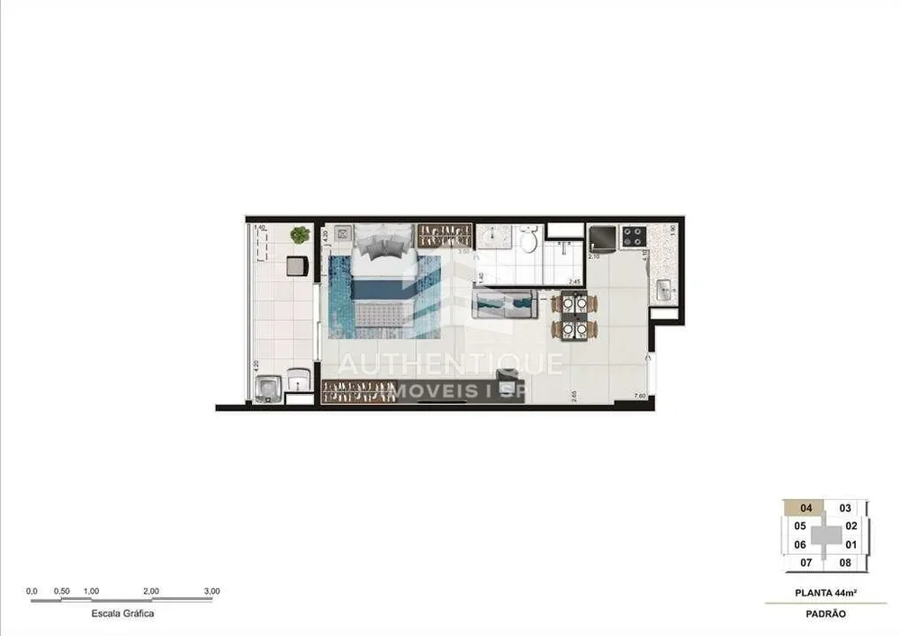 Apartamento, 1 quarto, 47 m² - Foto 1