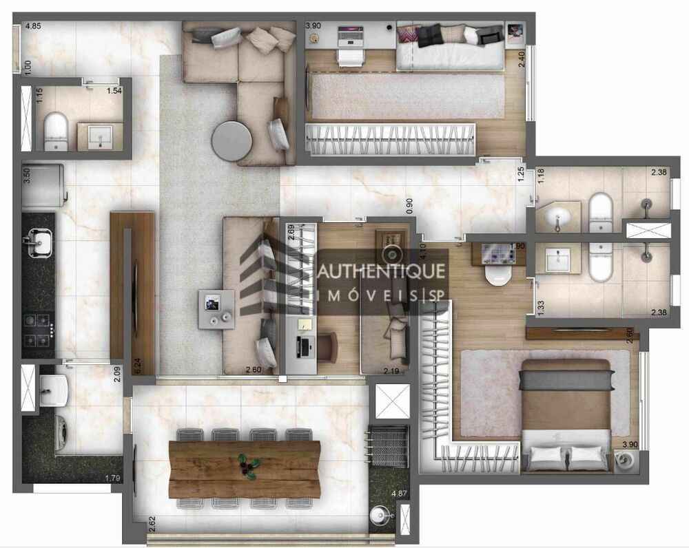 Apartamento, 3 quartos, 93 m² - Foto 2