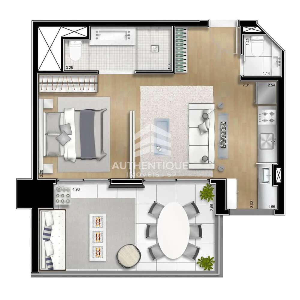 Apartamento, 1 quarto, 54 m² - Foto 6