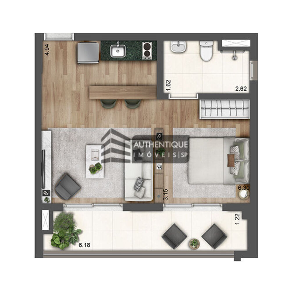 Apartamento, 1 quarto, 31 m² - Foto 2