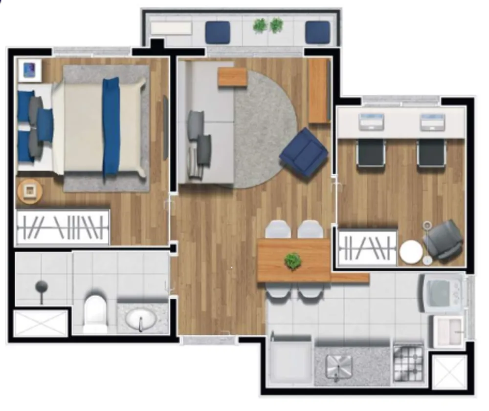 Apartamento, 2 quartos, 35 m² - Foto 11