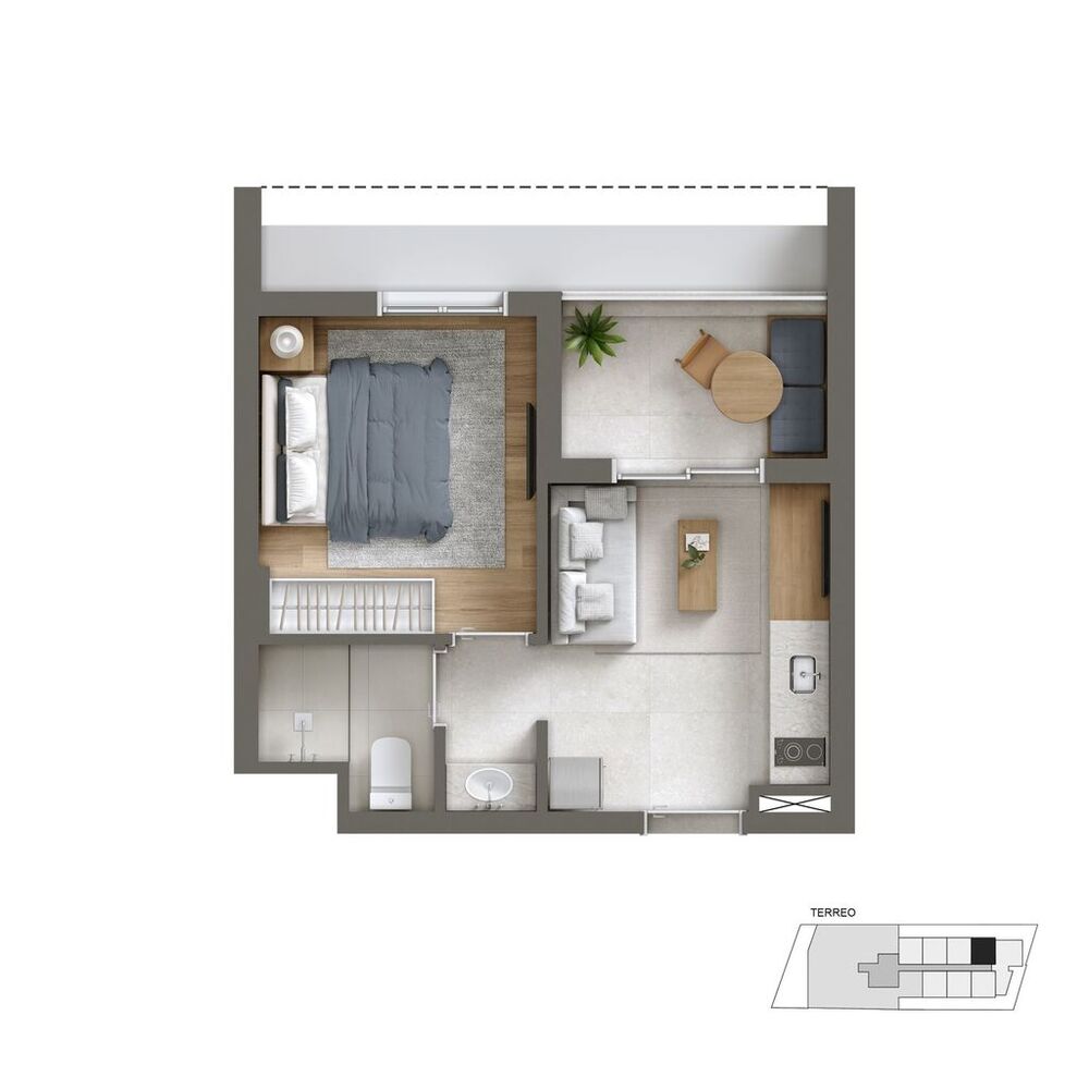Apartamento, 1 quarto, 68 m² - Foto 3