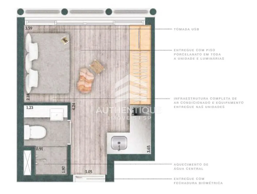 Apartamento, 1 quarto, 33 m² - Foto 12