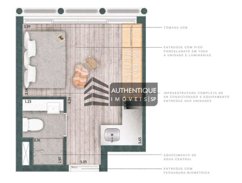 Apartamento, 1 quarto, 33 m² - Foto 2
