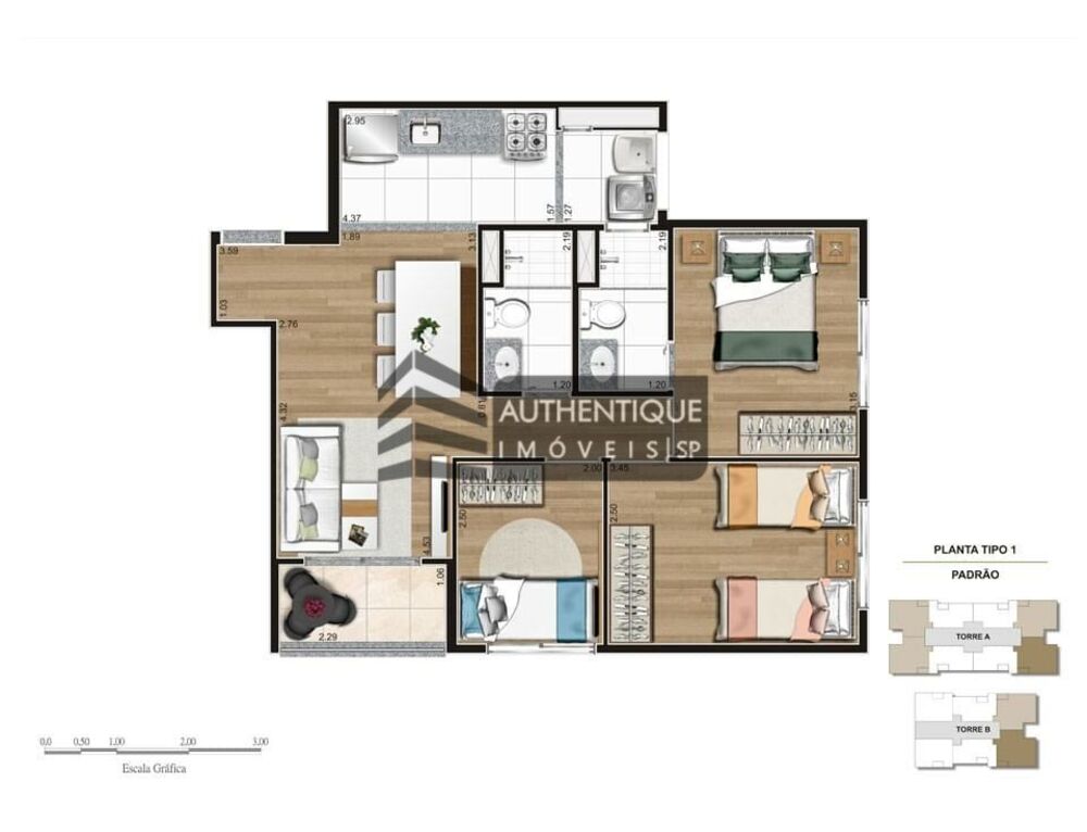 Apartamento, 2 quartos, 44 m² - Foto 17
