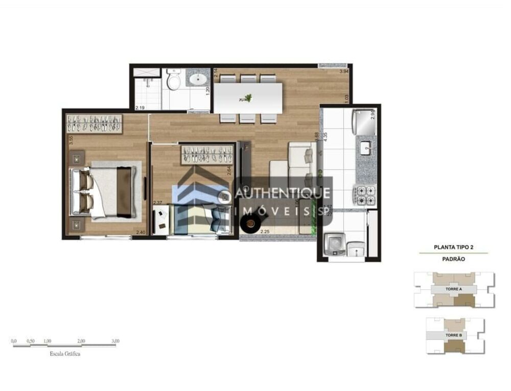 Apartamento, 2 quartos, 44 m² - Foto 16