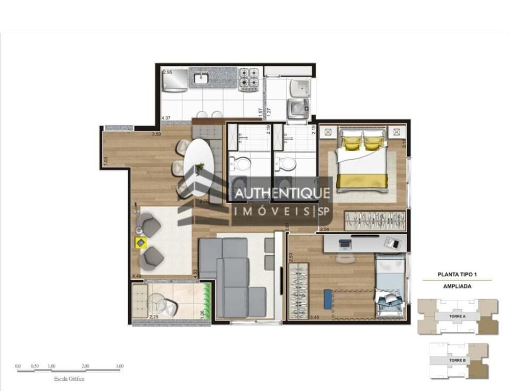 Apartamento, 2 quartos, 44 m² - Foto 4
