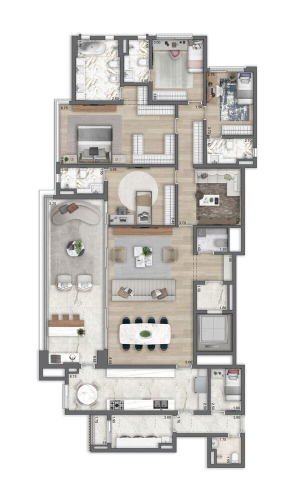 Apartamento à venda com 4 quartos, 213m² - Foto 4
