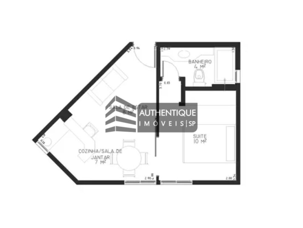 Apartamento, 1 quarto, 34 m² - Foto 1
