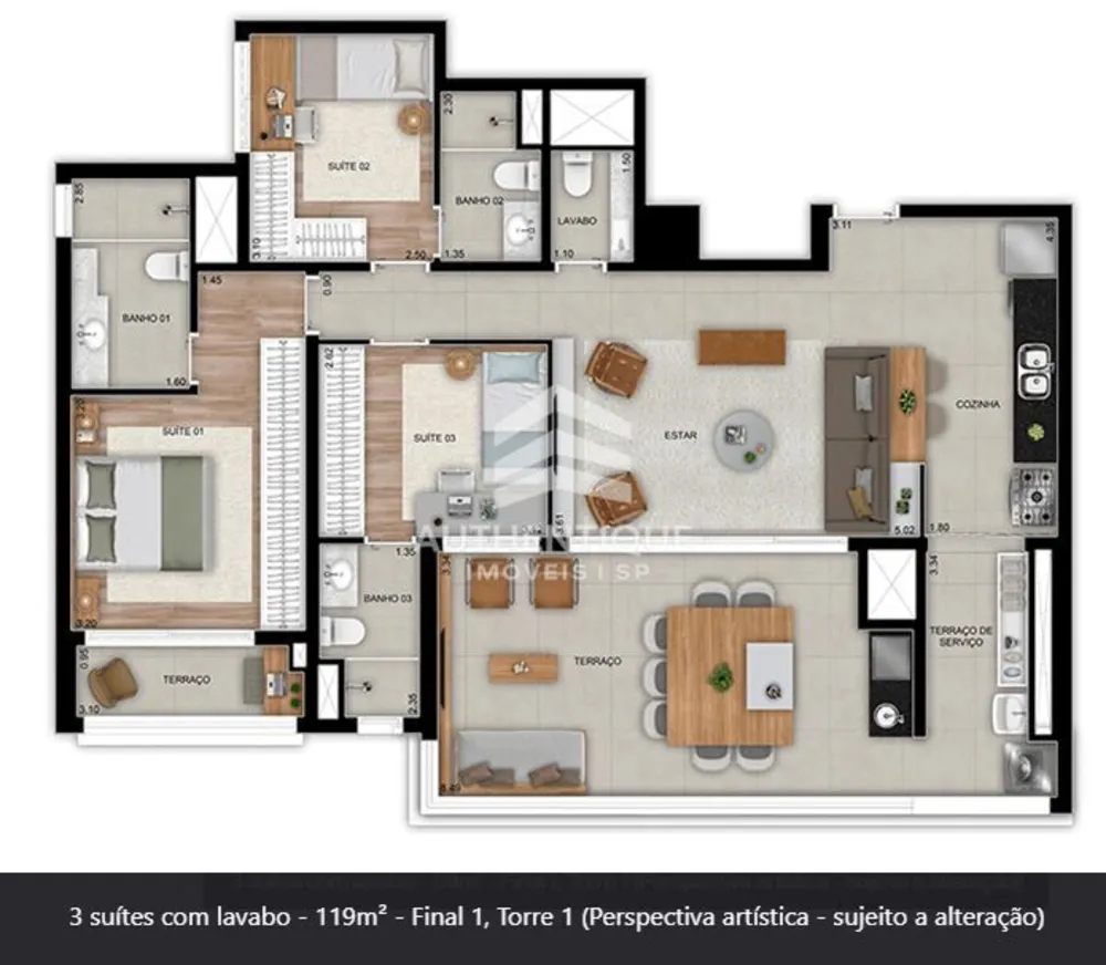 Cobertura, 3 quartos, 172 m² - Foto 10