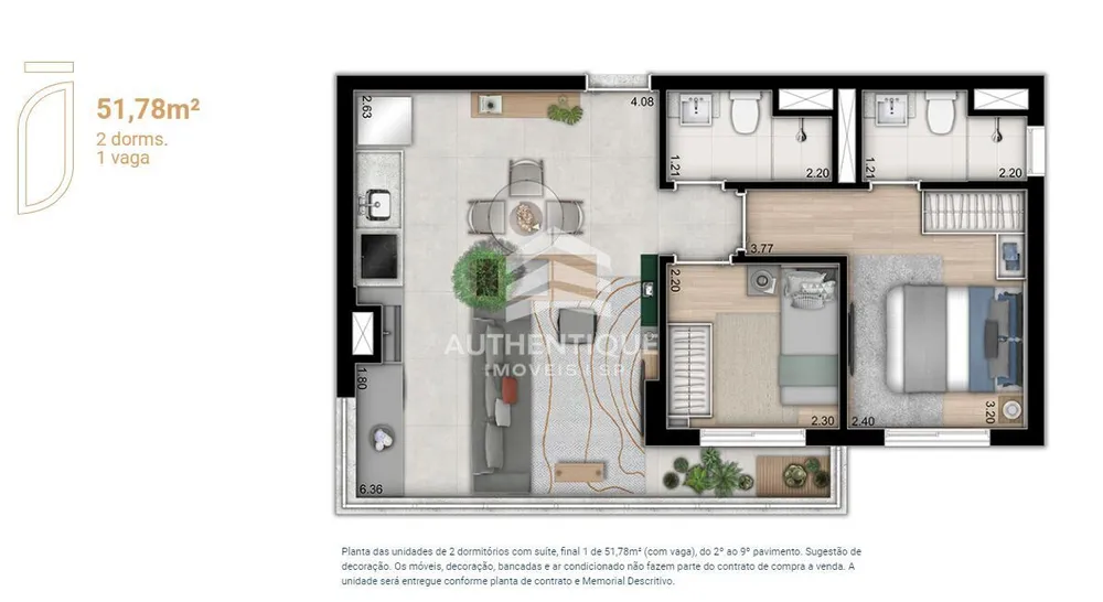 Apartamento, 2 quartos, 45 m² - Foto 7