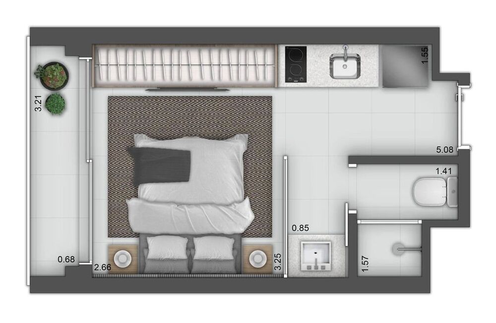 Apartamento, 1 quarto, 20 m² - Foto 4