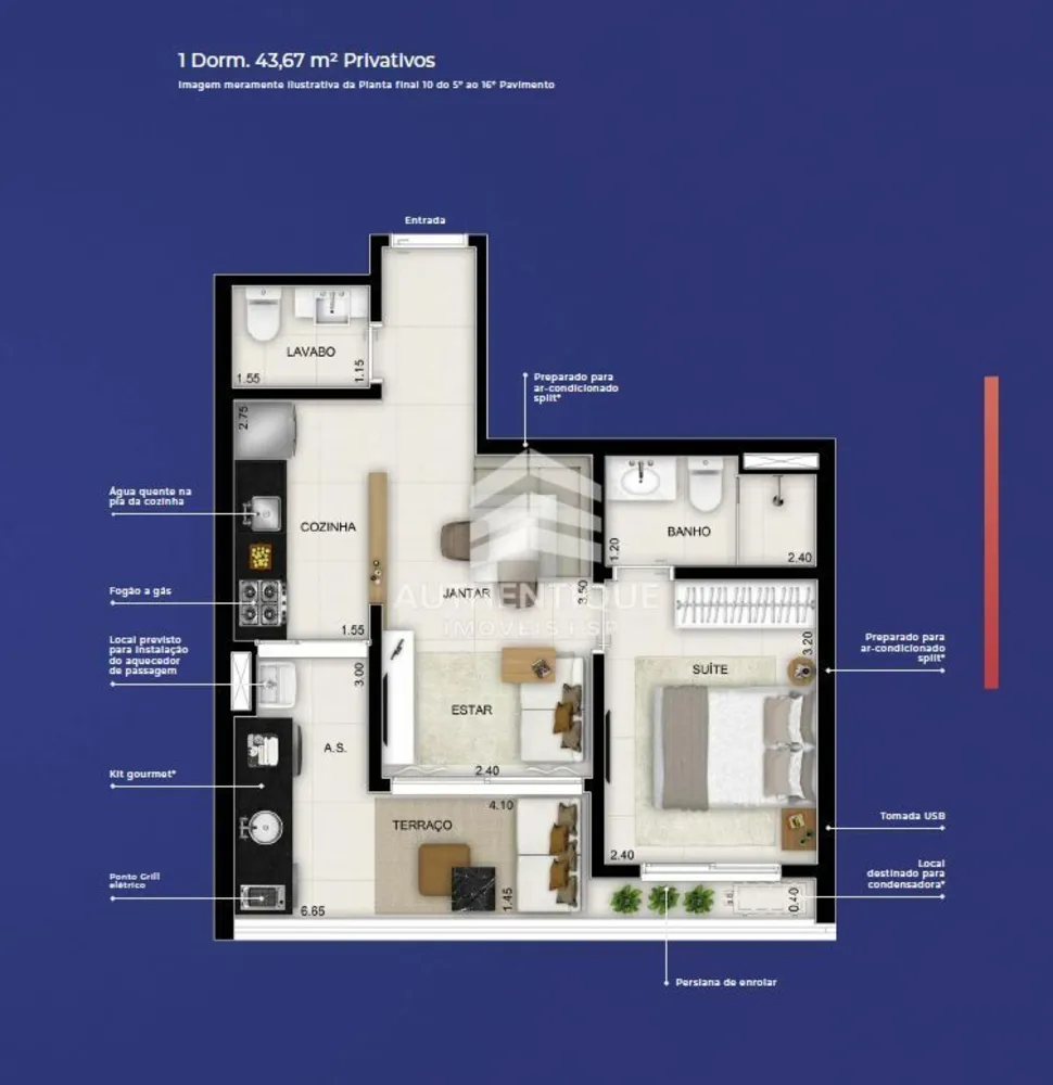 Apartamento, 1 quarto, 42 m² - Foto 8