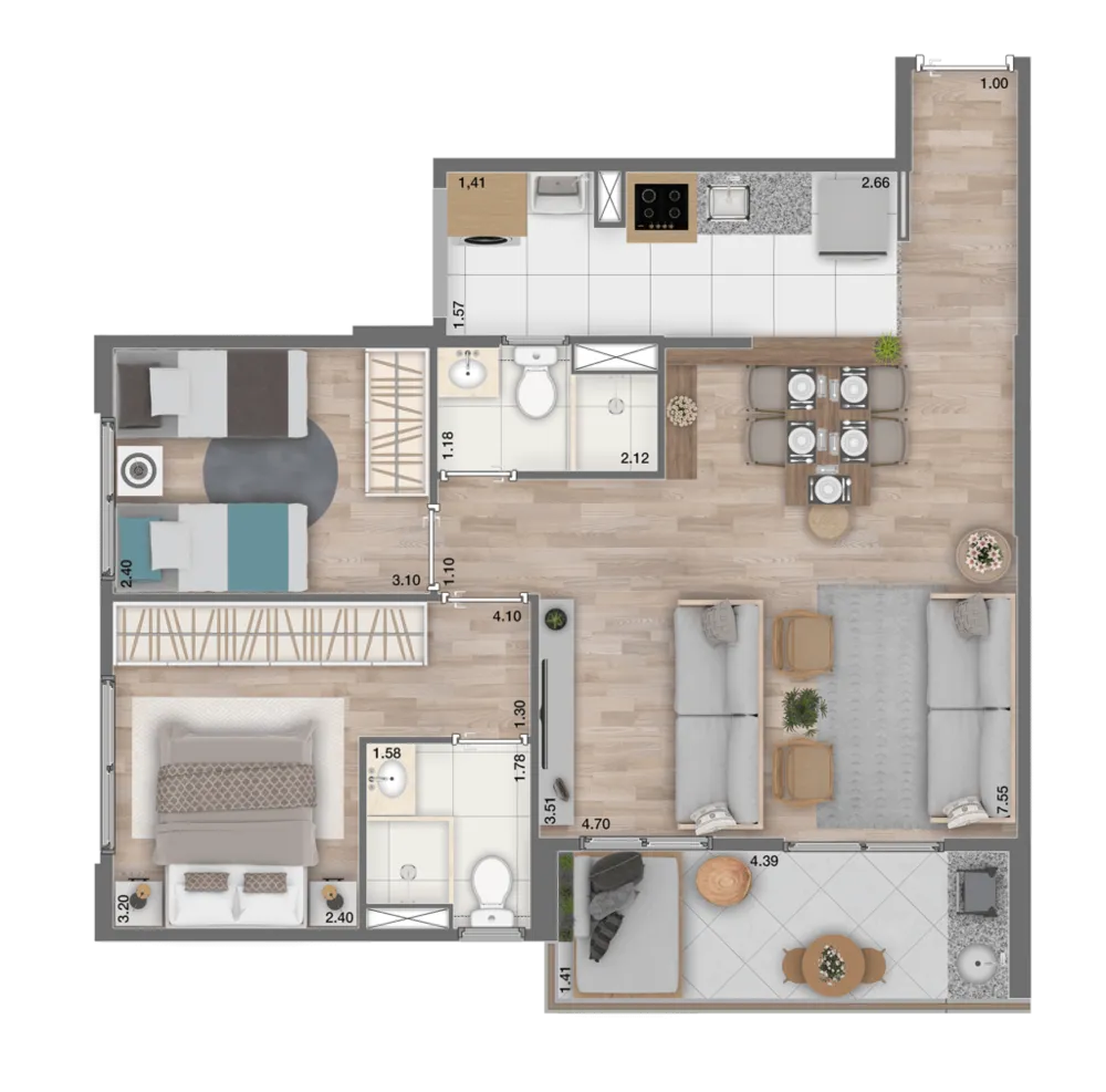 Apartamento, 2 quartos, 47 m² - Foto 6