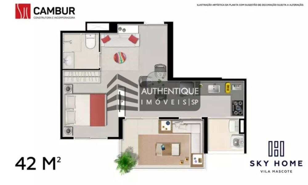 Apartamento à venda com 1 quarto, 42m² - Foto 3
