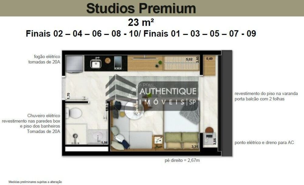 Apartamento, 1 quarto, 23 m² - Foto 7