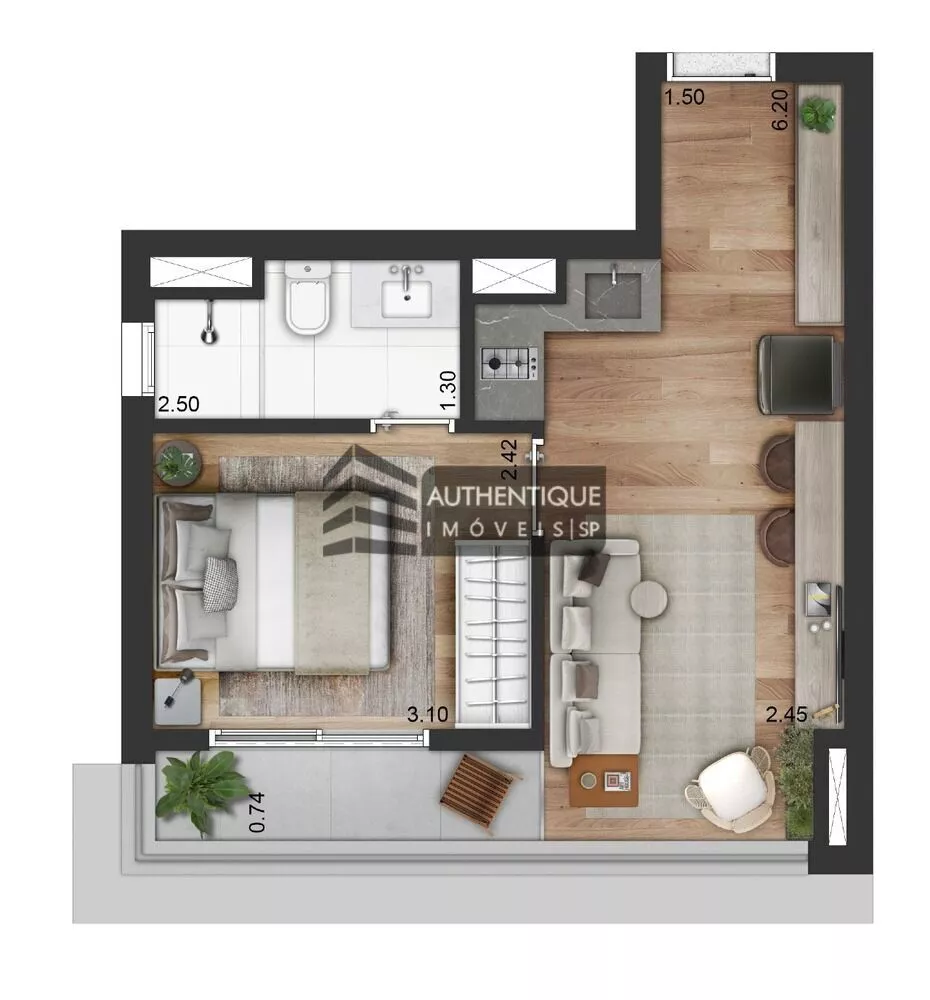 Apartamento, 1 quarto, 33 m² - Foto 4