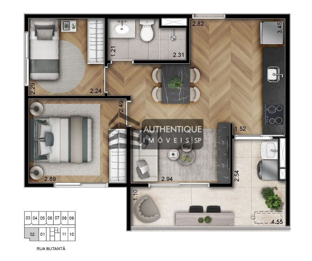 Apartamento à venda com 2 quartos, 43m² - Foto 8