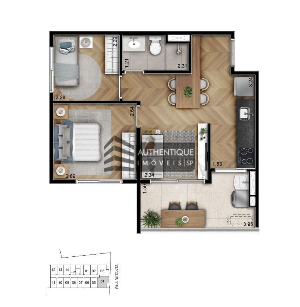 Apartamento à venda com 2 quartos, 43m² - Foto 7