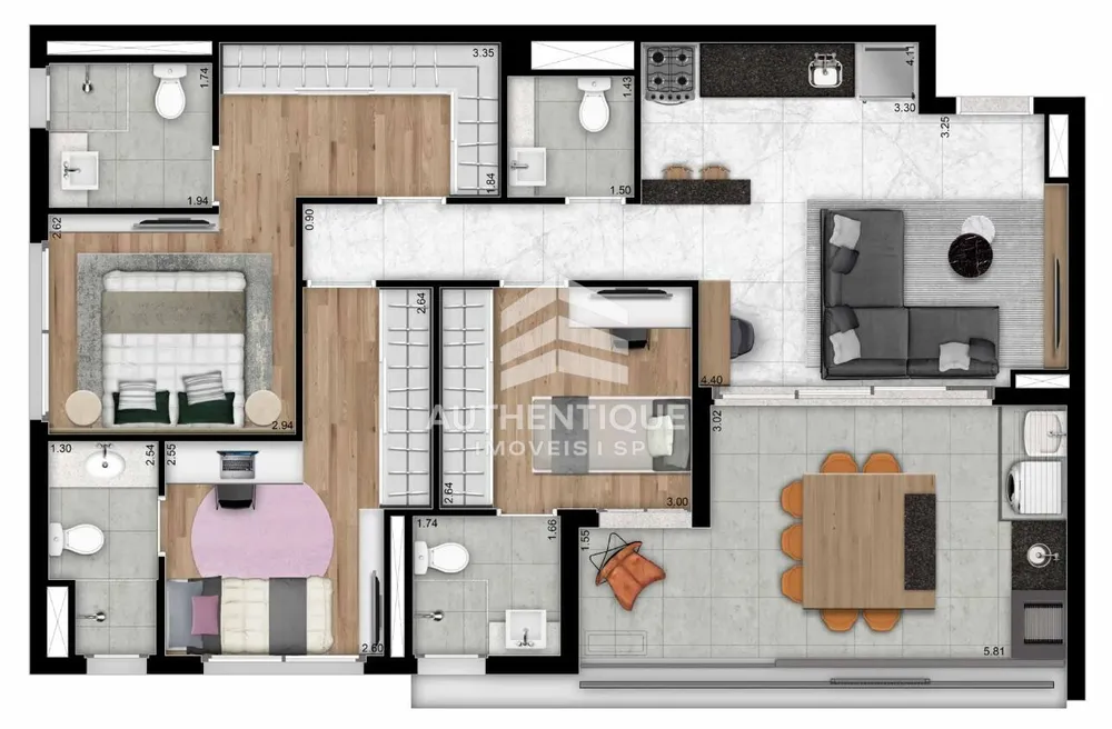 Apartamento, 3 quartos, 94 m² - Foto 11