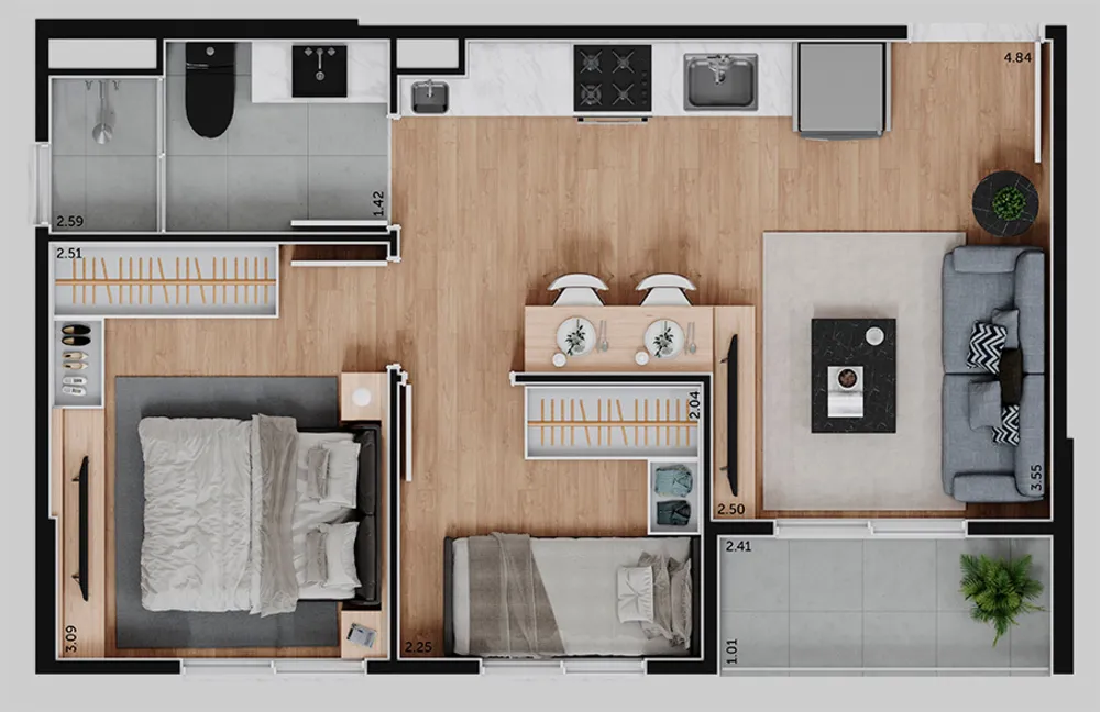 Apartamento, 2 quartos, 36 m² - Foto 12