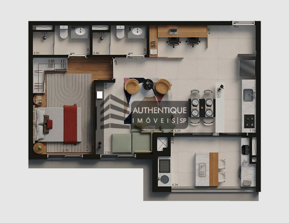 Apartamento, 2 quartos, 72 m² - Foto 1