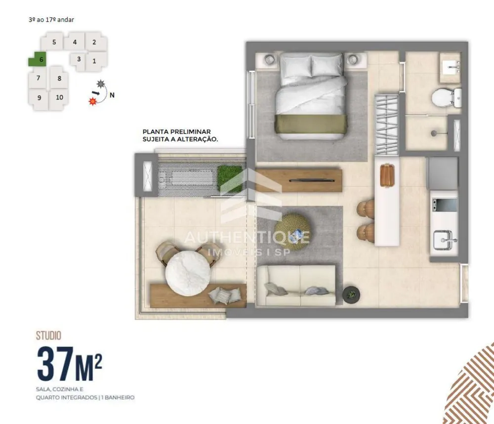 Apartamento, 1 quarto, 37 m² - Foto 18