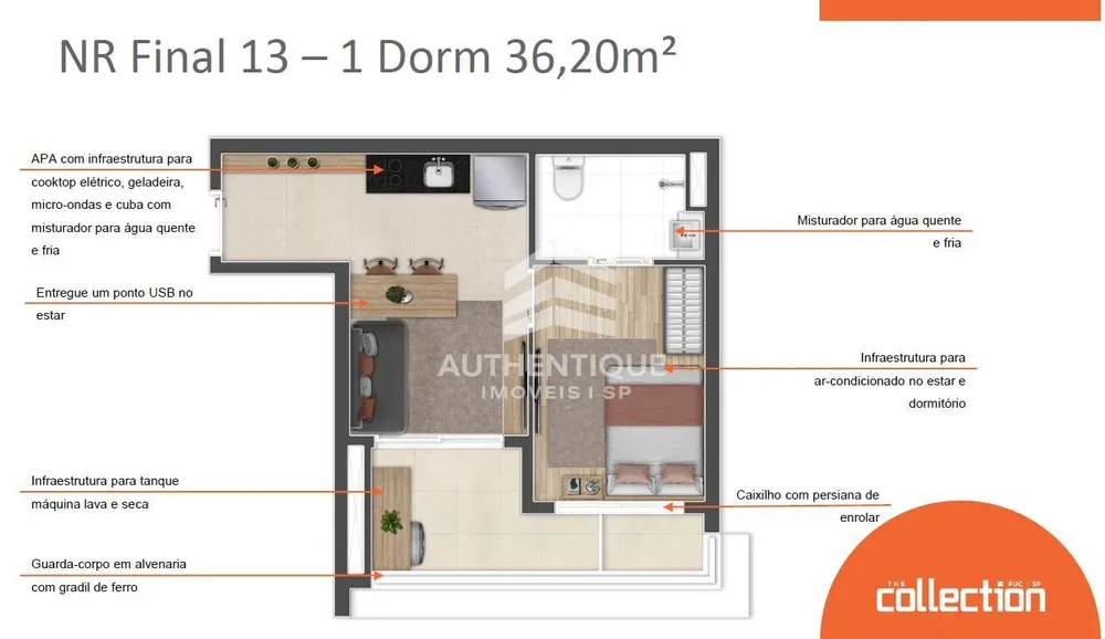 Apartamento, 1 quarto, 36 m² - Foto 12