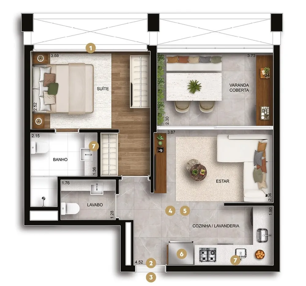 Apartamento, 1 quarto, 55 m² - Foto 4