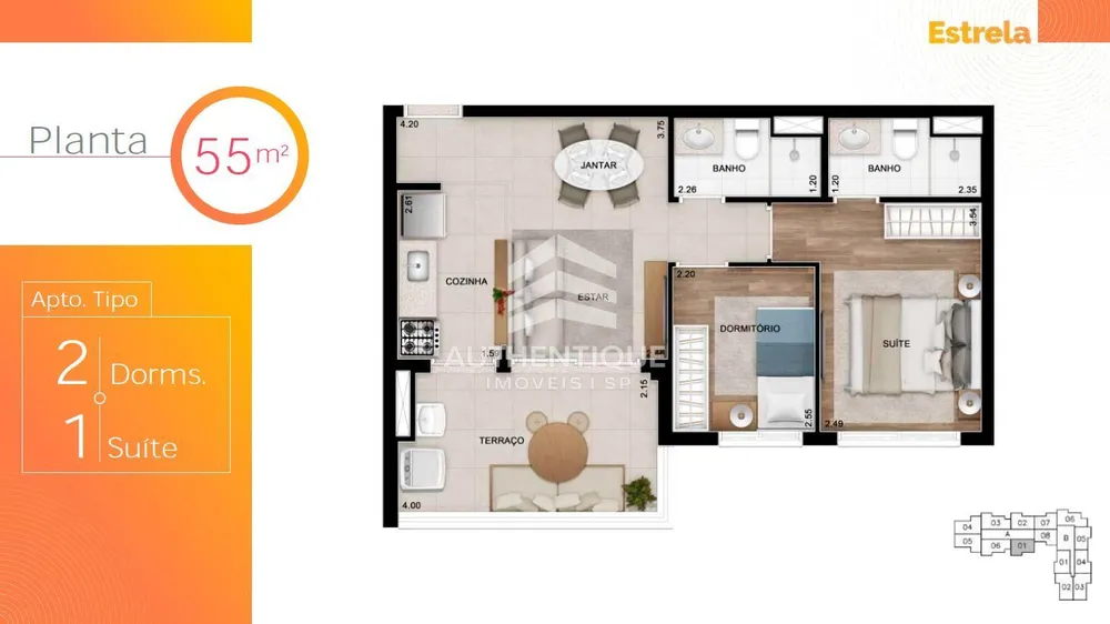 Apartamento, 2 quartos, 55 m² - Foto 8