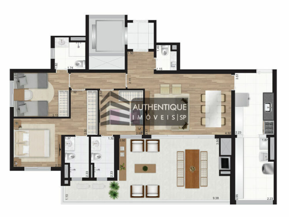 Apartamento, 3 quartos, 121 m² - Foto 1