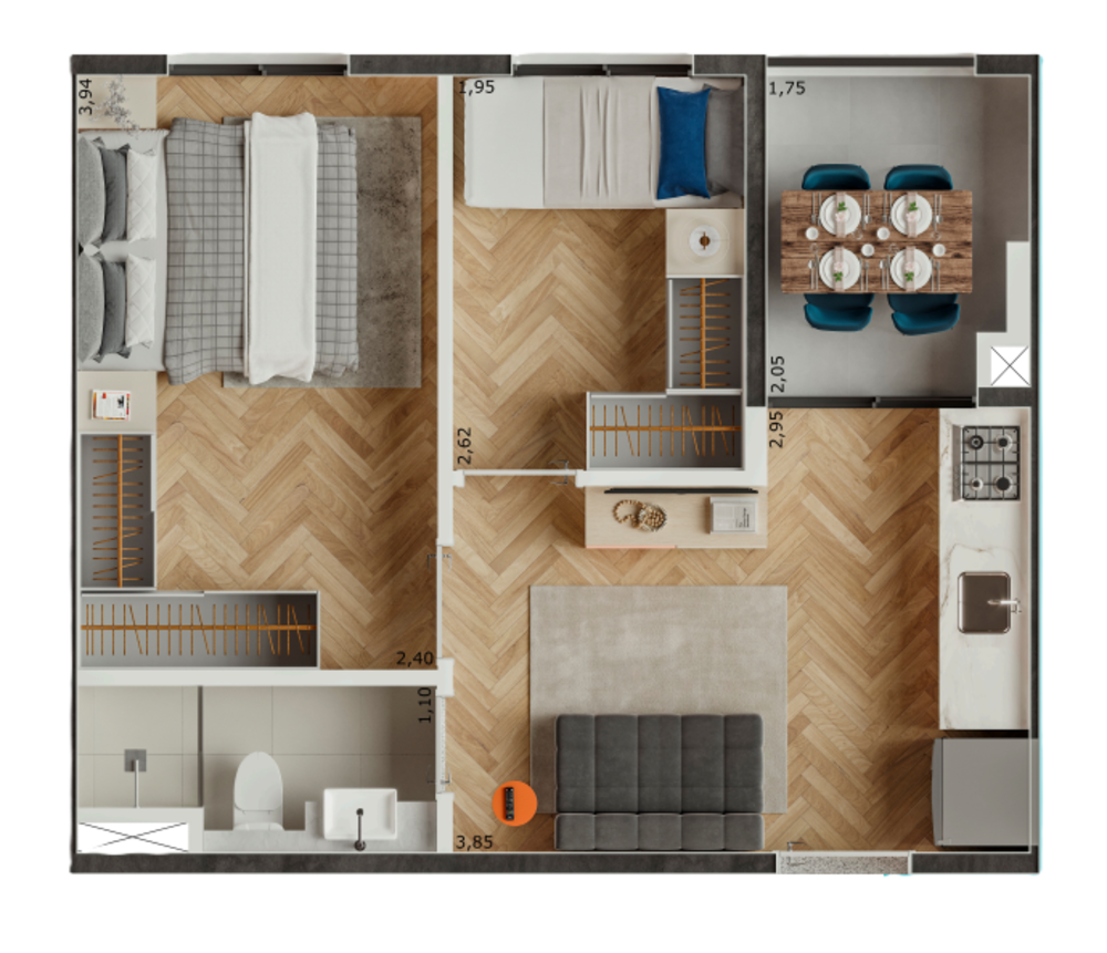 Apartamento, 2 quartos, 53 m² - Foto 3