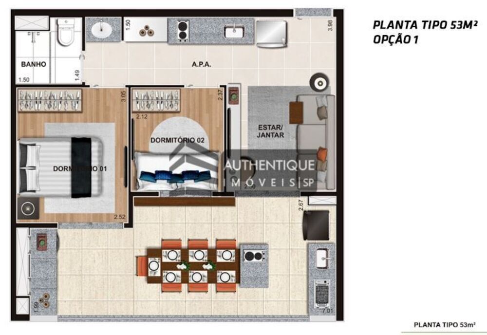 Apartamento, 2 quartos, 71 m² - Foto 2