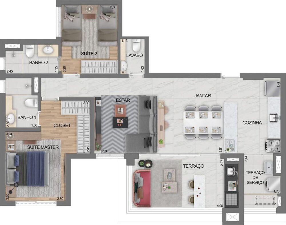 Apartamento à venda com 3 quartos, 128m² - Foto 8