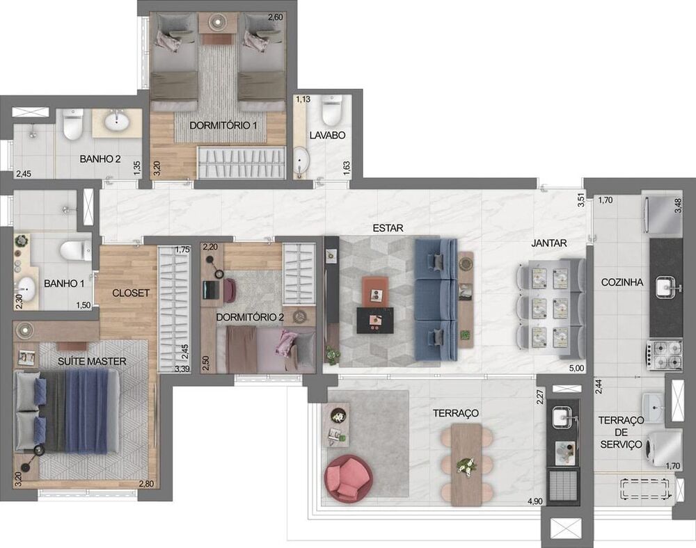 Apartamento à venda com 3 quartos, 128m² - Foto 7