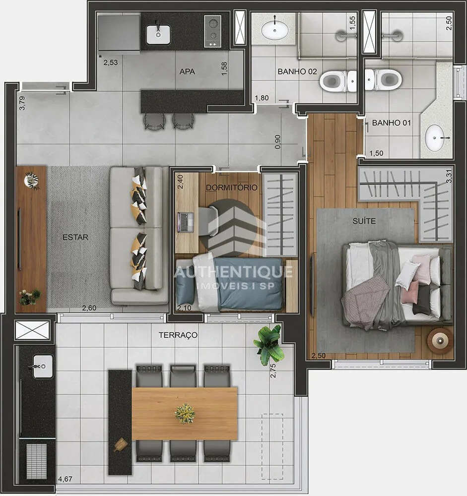 Apartamento, 2 quartos, 57 m² - Foto 4