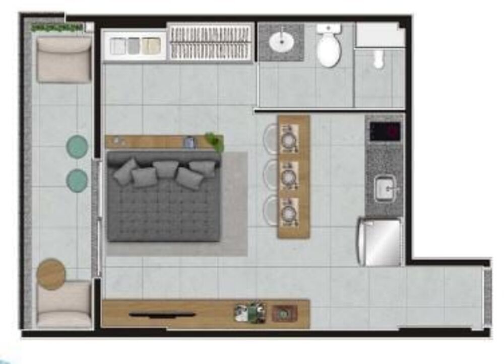 Apartamento, 1 quarto, 24 m² - Foto 2
