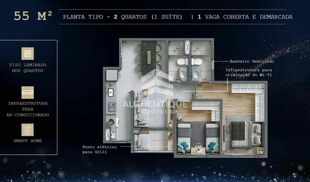 Apartamento, 2 quartos, 50 m² - Foto 7