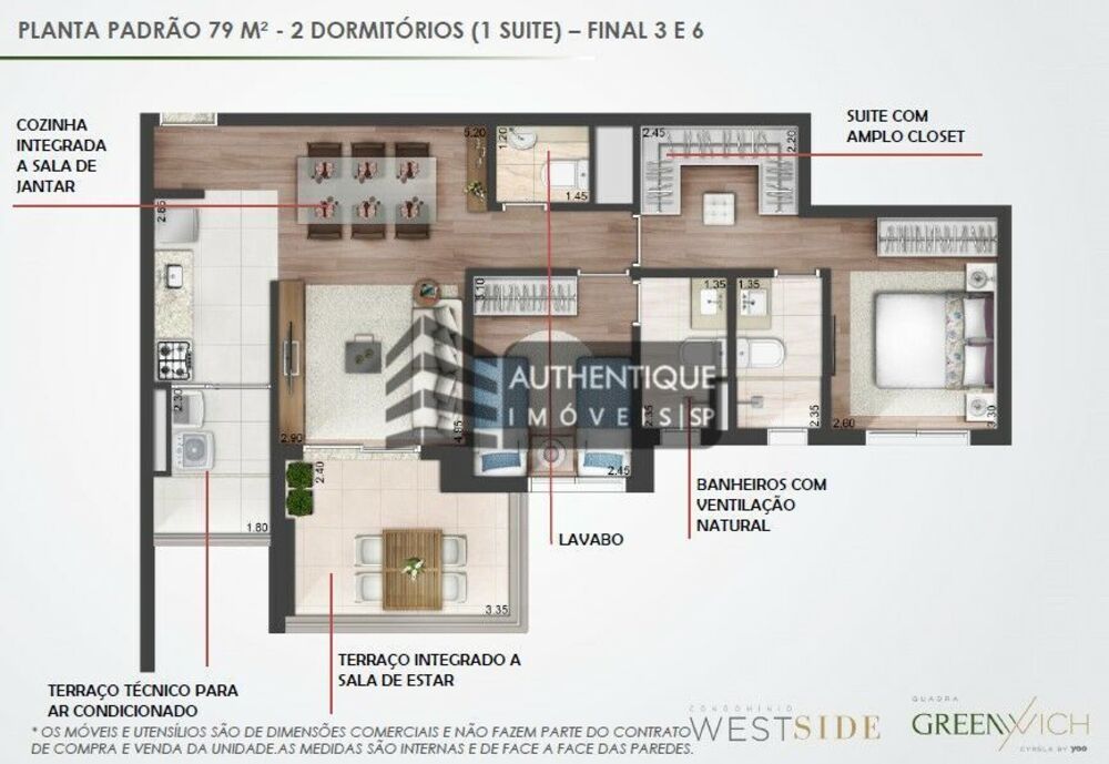 Apartamento, 2 quartos, 79 m² - Foto 1