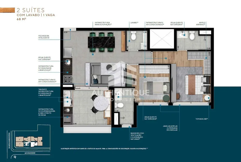 Apartamento, 2 quartos, 68 m² - Foto 1