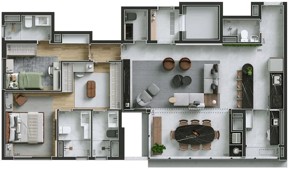 Apartamento, 2 quartos, 132 m² - Foto 6